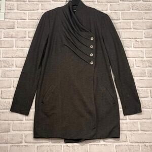 Ronen Chen Jacket Women's 8 Grey Viscose Blend Athleisure Spring Fall